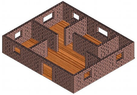 Maquete 3D de uma habitação referente ao projecto da Flaviarte para a construção de casas sociais em Angola