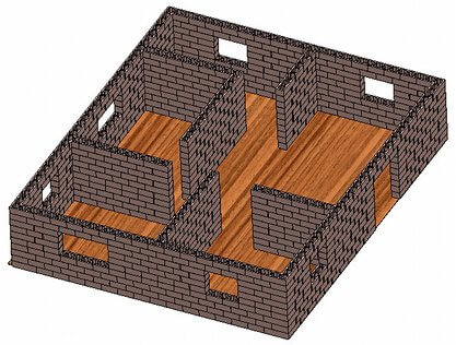 Maquete 3D de uma habitação referente ao projecto da Flaviarte para a construção de casas sociais em Angola
