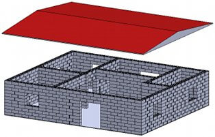 Maquete 3D de uma habitação referente ao projecto da Flaviarte para a construção de casas sociais em Angola