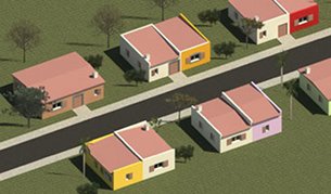 Imagem panorâmica do projecto da Flaviarte para a construção de casas sociais em Angola
