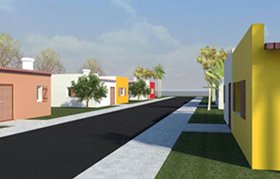 Vista da rua do projecto da Flaviarte para a construção de casas sociais em Angola